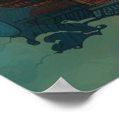 Red Comic Style Chinese Dragon Poster (Hoek)