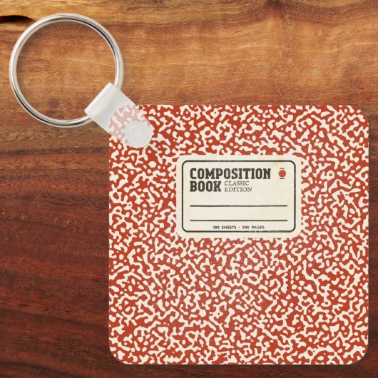 Red Composition Notitieboek Sleutelhanger (Voorkant)