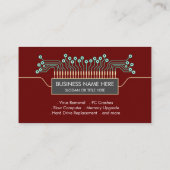 Red Computer Engineer Science Circuit Board Coderi Visitekaartje (Achterkant)