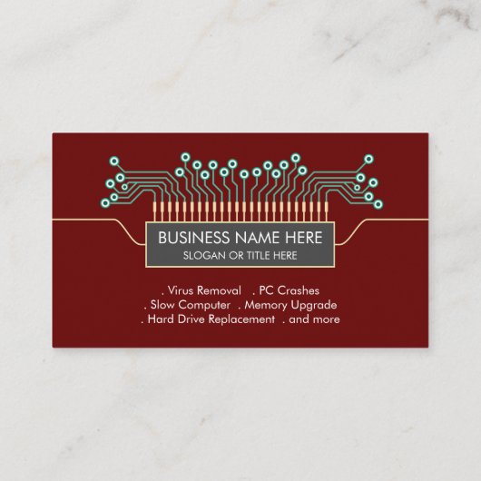 Red Computer Engineer Science Circuit Board Coderi Visitekaartje (Achterkant)
