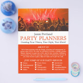 Red Concert Crowd, Party Event Planner Adverteren Flyer (Enkel)