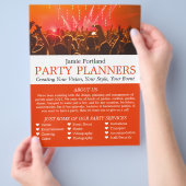 Red Concert Crowd, Party Event Planner Adverteren Flyer (Hand)