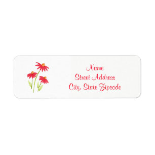 Red Coneflowers Etiket