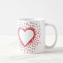 Red Confetti Heart Mok