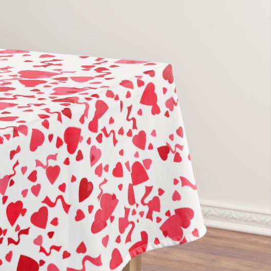 Red Confetti Hearts Pattern Tafelkleed (Voorbeeld)