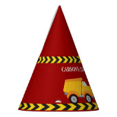 Red Construction Vehicle Custom Boys Verjaardag Feesthoedjes (Links)