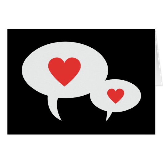 Red Conversation Heart Speech Bubbles (Voorkant Horizontaal)