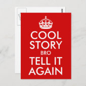 Red Cool Story Bro Vertel het nog eens Briefkaart (Voorkant / Achterkant)