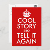 Red Cool Story Bro Vertel het nog eens Briefkaart (Voorkant / Achterkant)