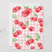 Red Coquette Bow Cherry On Top Birthday Party Kaart (Achterkant)