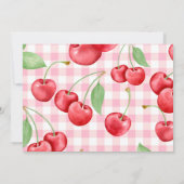 Red Coquette Bow Cherry On Top Birthday Photo Kaart (Achterkant)