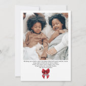 Red Coquette Bow Christmas Winter 5 Photo Feestdagenkaart (Achterkant)