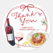 Red Coquette Bow That's Amore Ronde Sticker (Voorkant)