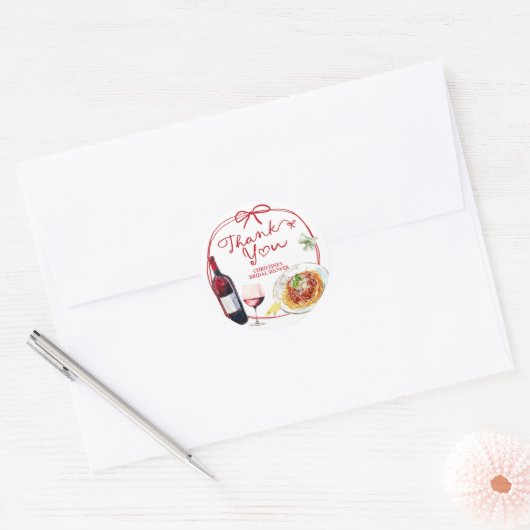 Red Coquette Bow That's Amore Ronde Sticker (Envelop)