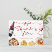 Red Coquette Bow That's Amore Thank You Card Informatiekaartje (Staand voorkant)