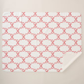 Red  Coquette Bow Trellis Christmas Sherpa Deken (Voorkant (horizontaal))