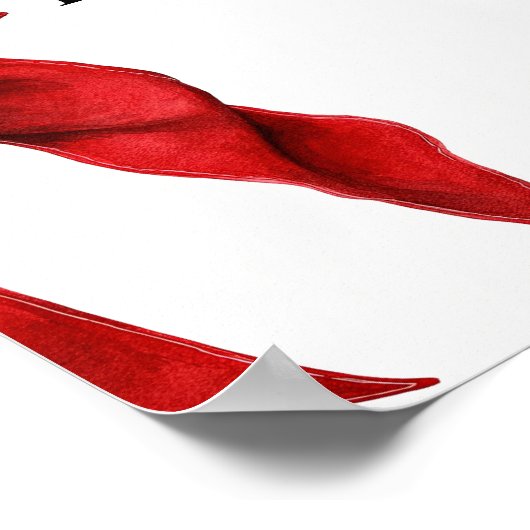 Red Coquette Bows Christmas Winter Bridal Welcome Poster (Hoek)