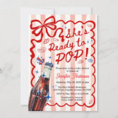 Red Coquette She is Ready to POP Invitation Kaart (Voorkant)