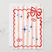 Red Coquette She is Ready to POP Invitation Kaart (Achterkant)