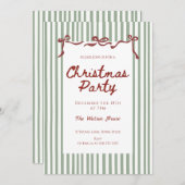 Red coquette Whimsical Hand Drawn Christmas Party Kaart (Voorkant / Achterkant)