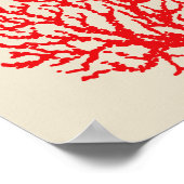Red Coral Beach Wall Art Poster Afdrukdecor (Hoek)