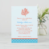 Red Coral Bridal Shower Kaart (Staand voorkant)