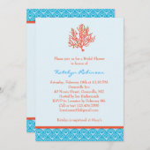 Red Coral Bridal Shower Kaart (Voorkant / Achterkant)