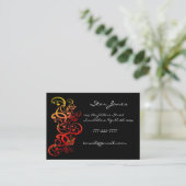 Red Coral Elegant Swirl Visitekaartje (Staand voorkant)