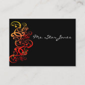 Red Coral Elegant Swirl Visitekaartje (Achterkant)
