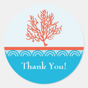 Red Coral Favor Sticker