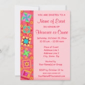 Red Coral Green Patchwork Quilt Block Art Kaart (Achterkant)