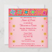 Red Coral Green Patchwork Quilt Block Art Kaart (Achterkant)