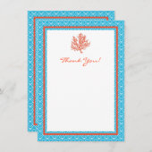 Red Coral Hartelijk dank Bedankkaart (Voorkant / Achterkant)