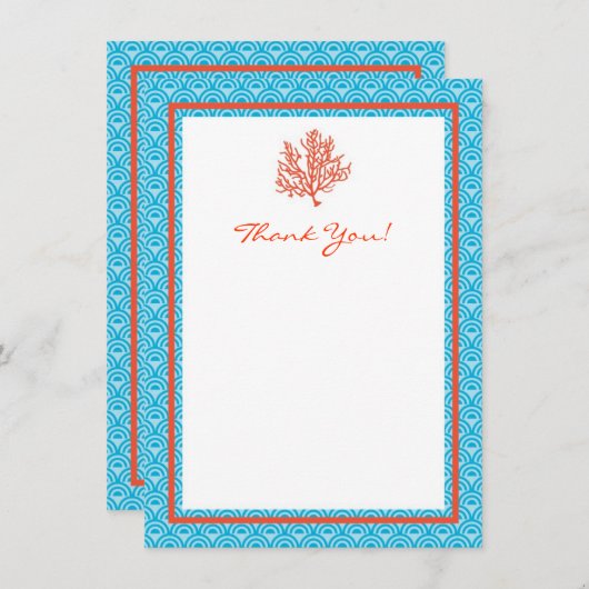 Red Coral Hartelijk dank Bedankkaart (Voorkant / Achterkant)