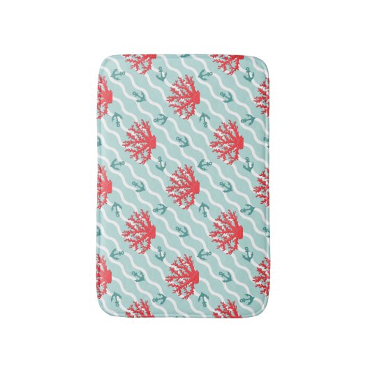 Red Coral Pattern 1 Badmat (Voorkant Verticaal)