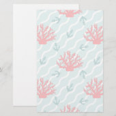 Red Coral Pattern 1 Briefpapier (Voorkant / Achterkant)