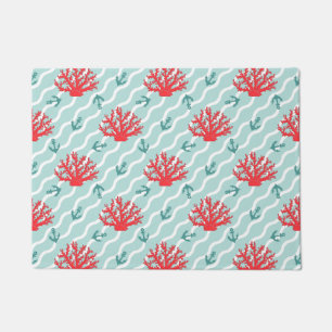 Red Coral Pattern 1 Deurmat