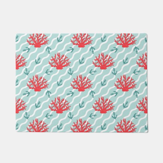 Red Coral Pattern 1 Deurmat (Voorkant)