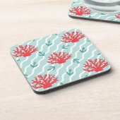 Red Coral Pattern 1 Drankjes Onderzetter (Linkerzijde)