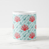 Red Coral Pattern 1 Grote Koffiekop (Voorkant)