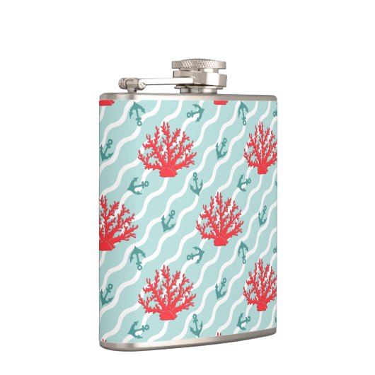 Red Coral Pattern 1 Heupfles (Rechts)