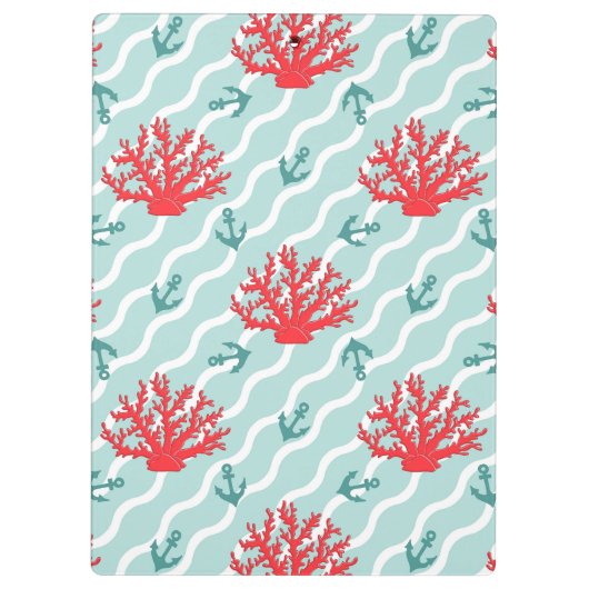 Red Coral Pattern 1 Klembord (Achterkant)
