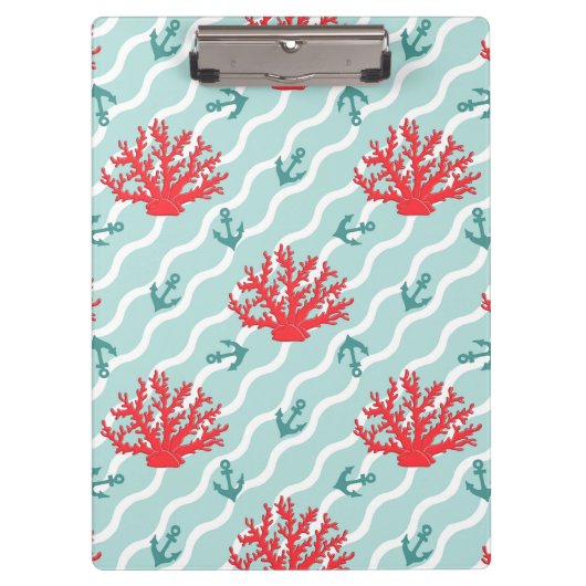 Red Coral Pattern 1 Klembord (Voorkant)