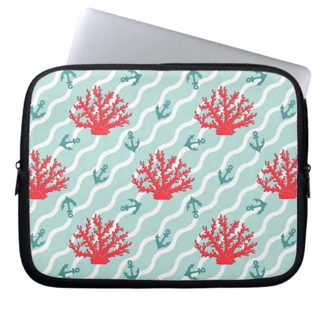 Red Coral Pattern 1 Laptop Sleeve (Voorkant)