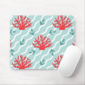 Red Coral Pattern 1 Muismat (Met muis)