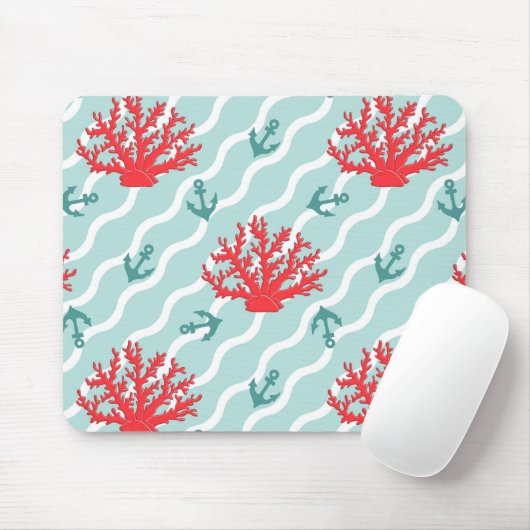 Red Coral Pattern 1 Muismat (Met muis)