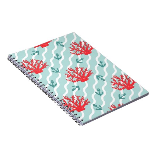 Red Coral Pattern 1 Notitieboek (Rechterzijde)