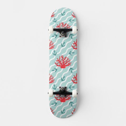 Red Coral Pattern 1 Persoonlijk Skateboard (Voorkant)