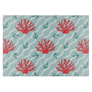 Red Coral Pattern 1 Snijplank