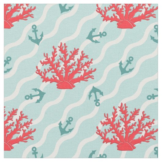 Red Coral Pattern 1 Stof (Close Up)